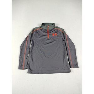 Under Armour 1/4 Zip Gray Youth Small Black HeatGear Athletic‎ Activewear School